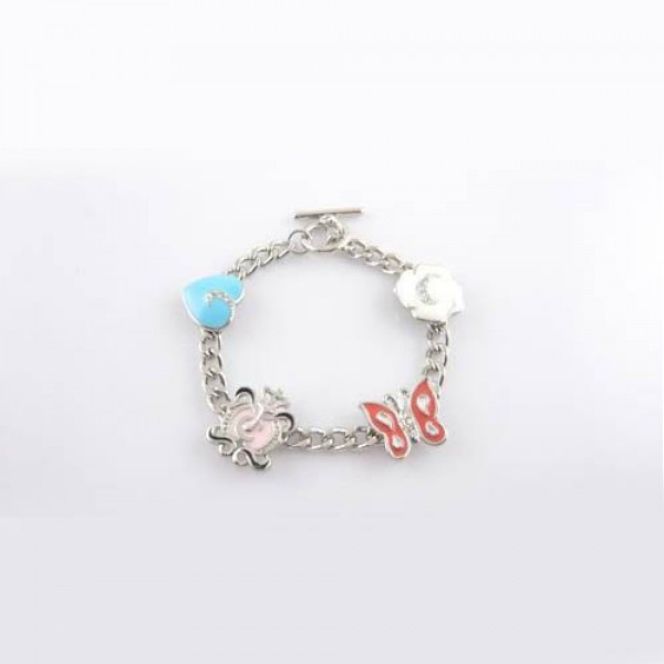 Juicy Couture Jewelry Chain & Butterfly Bracelet Silver/Pink