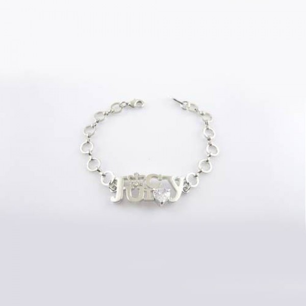 Juicy Couture Jewelry Signature & Crystal Silver Bracelet