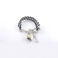 Juicy Couture Jewelry Heart & Key Bracelet Silver/Black Juicy Couture Jewelry Heart & Key Bracelet Silver/Black