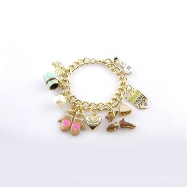 Juicy Couture Jewelry Cute Gloves & Deer Gold Bracelet