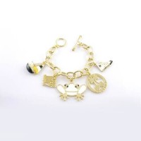 Juicy Couture Jewelry Cute Frog & Shoes Accessories Gold Bracelet Juicy Couture Jewelry Cute Frog & Shoes Accessories Gold Bracelet