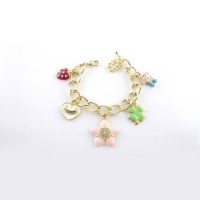Juicy Couture Jewelry Flower & Four-leaf Clover Gold Bracelet Juicy Couture Jewelry Flower & Four-leaf Clover Gold Bracelet