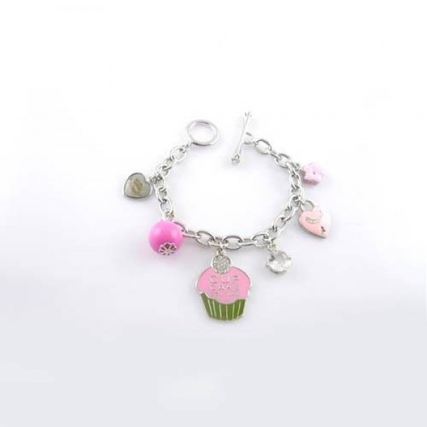 Juicy Couture Jewelry Ice Cream & Cute Ball Charm Silver Bracelet