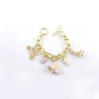 Juicy Couture Jewelry Carriage & Chair Bracelet Gold/Pink Juicy Couture Jewelry Carriage & Chair Bracelet Gold/Pink