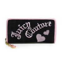 Juicy Couture Wallets Heart Black/Purple Velour Juicy Couture Wallets Heart Black/Purple Velour