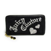 Juicy Couture Wallets Heart Black/White Velour Juicy Couture Wallets Heart Black/White Velour