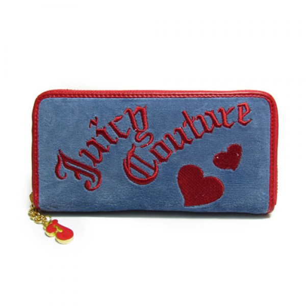 Juicy Couture Wallets Heart Navy/Red Velour