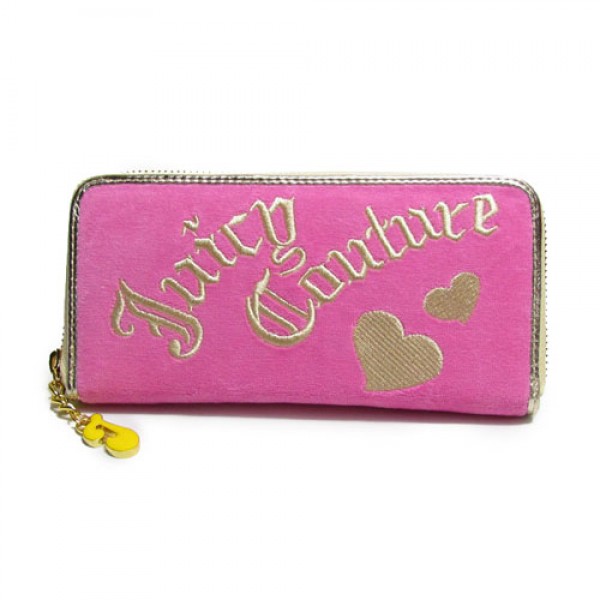 Juicy Couture Wallets Heart Hot Pink Velour