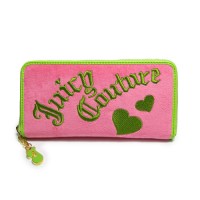 Juicy Couture Wallets Heart Pink/Green Velour Juicy Couture Wallets Heart Pink/Green Velour