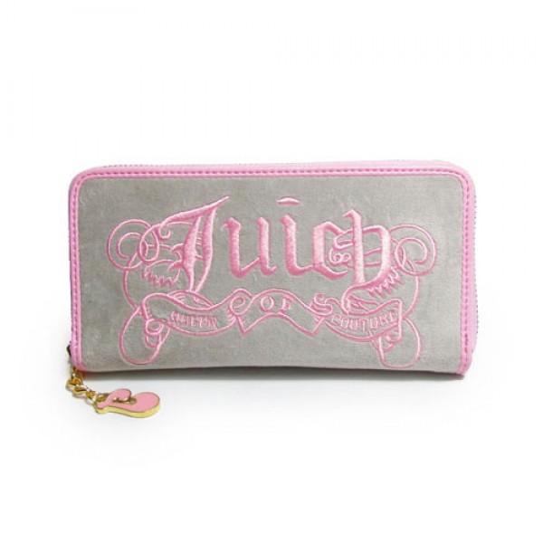 Juicy Couture Wallets Daydreamer Velour Gray/Pink