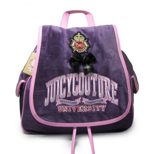 Juicy Couture Backpack Velour Crest Large Violet