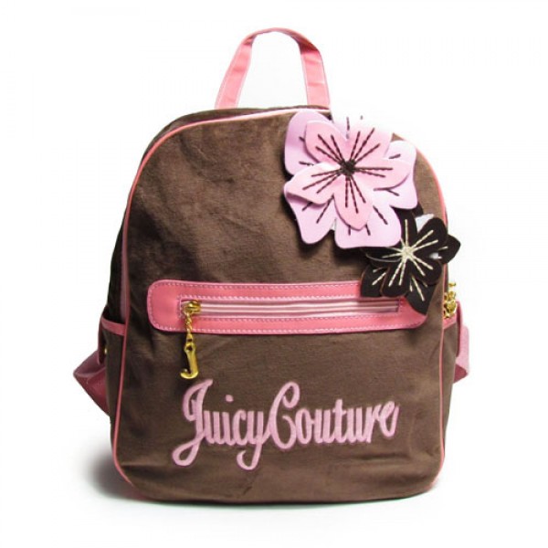 Juicy Couture Backpack Velour Crest Large Brown/Pink