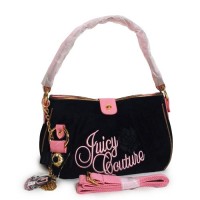 Juicy Couture Crossbody Bags Rose Embroidery & Tassel Black/Pink Hobo Juicy Couture Crossbody Bags Rose Embroidery & Tassel Black/Pink Hobo