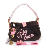 Juicy Couture Crossbody Bags Rose Embroidery & Tassel Coffee/Pink Hobo