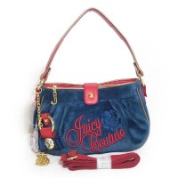 Juicy Couture Crossbody Bags Rose Embroidery & Tassel Blue/Red Hobo
