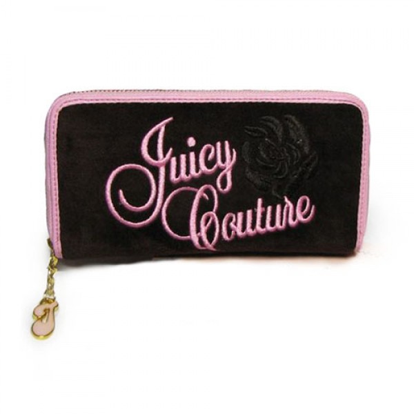 Juicy Couture Wallets Velour Flower Beauty Black/Pink