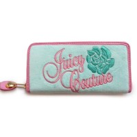 Juicy Couture Wallets Velour Flower Beauty Blue/Pink Juicy Couture Wallets Velour Flower Beauty Blue/Pink