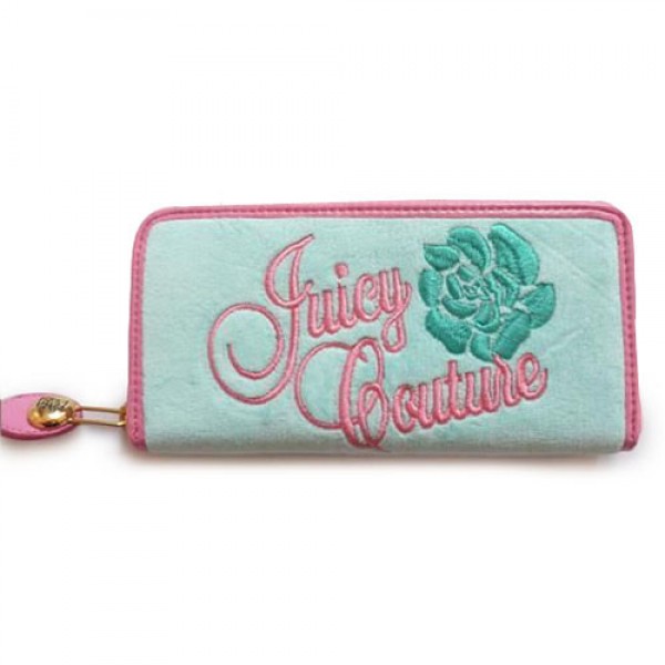 Juicy Couture Wallets Velour Flower Beauty Blue/Pink