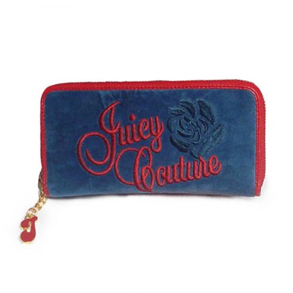 Juicy Couture Wallets Velour Flower Beauty Navy/Red