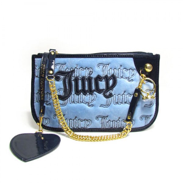 Juicy Couture Wallets Signature & Chain Blue Wristlet