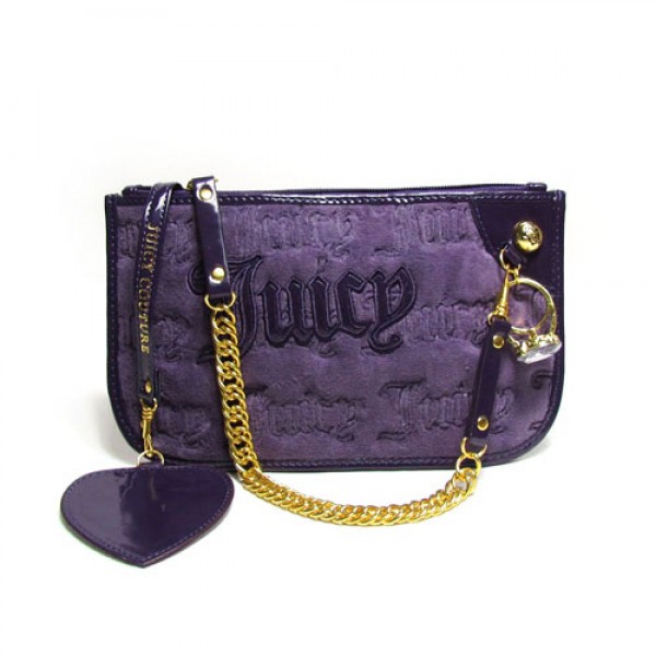 Juicy Couture Wallets Signature & Chain Purple Wristlet