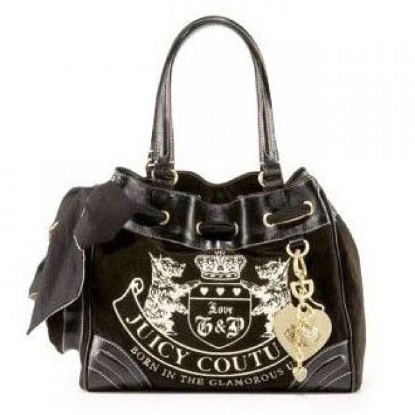 Juicy Couture Daydreamer Scottie Leather Black Handbag Cheap
