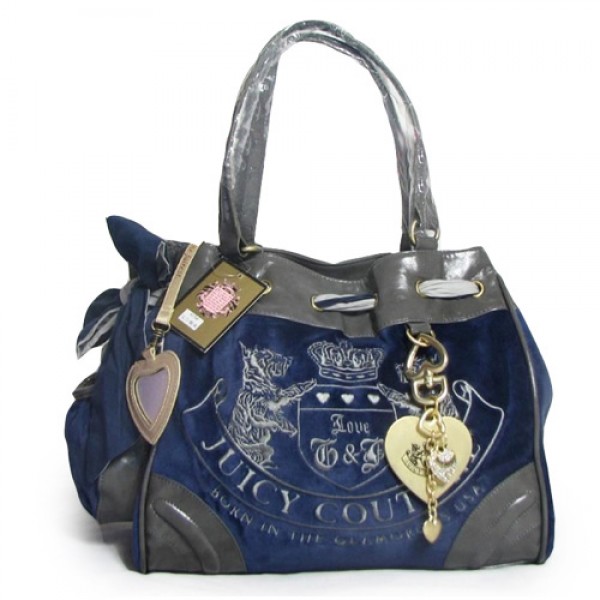 Juicy Couture Daydreamer Scottie Leather Blue Handbag