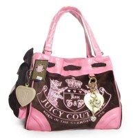 Juicy Couture Daydreamer Scottie Leather Brown/Pink Handbag Juicy Couture Daydreamer Scottie Leather Brown/Pink Handbag