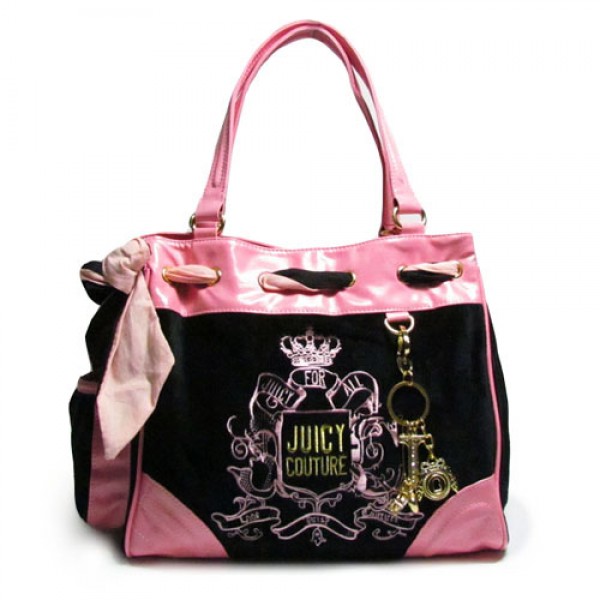 Juicy Couture Daydreamer Lace Crest Black/Pink Handbag
