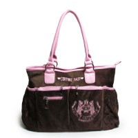 Juicy Couture Diaper Terry Brown/Pink Tote Handbags Juicy Couture Diaper Terry Brown/Pink Tote Handbags