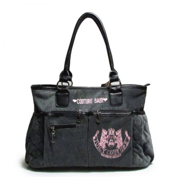 Juicy Couture Diaper Terry Dark Gray Tote Handbags