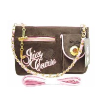 Juicy Couture Crossbody Bags Velour Rose Embroidery Brown Juicy Couture Crossbody Bags Velour Rose Embroidery Brown