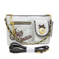 Juicy Couture Crossbody Bags Velour Rose Embroidery Light Grey Juicy Couture Crossbody Bags Velour Rose Embroidery Light Grey