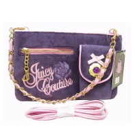 Juicy Couture Crossbody Bags Velour Rose Embroidery Violet Juicy Couture Crossbody Bags Velour Rose Embroidery Violet