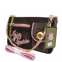 Juicy Couture Crossbody Bags Velour Rose Embroidery Chocolate Juicy Couture Crossbody Bags Velour Rose Embroidery Chocolate