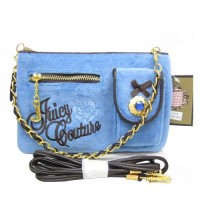 Juicy Couture Crossbody Bags Velour Rose Embroidery Cornflower Blue Juicy Couture Crossbody Bags Velour Rose Embroidery Cornflower Blue