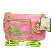 Juicy Couture Crossbody Bags Velour Pink/Green Embroidery Juicy Couture Crossbody Bags Velour Pink/Green Embroidery