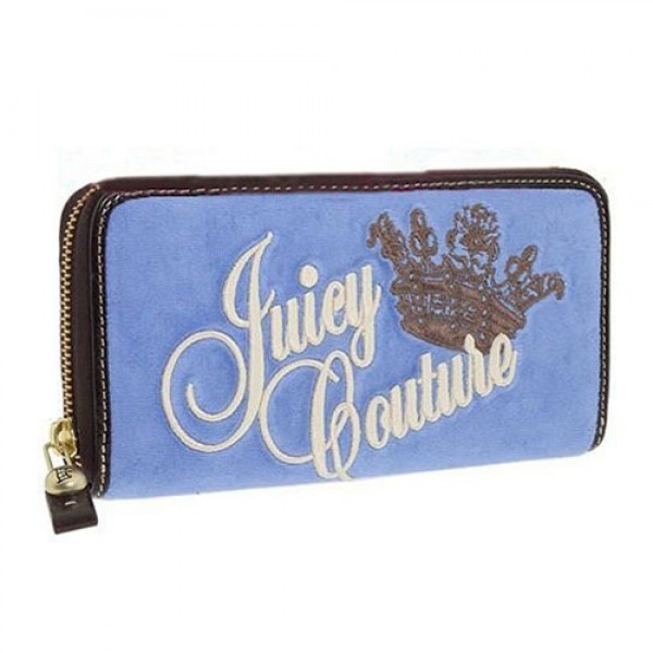 Juicy Couture Wallets Velour Crown Crest Light Blue