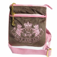 Juicy Couture Crossbody Bags Scottie & Crown Velour Coffee/Pink Juicy Couture Crossbody Bags Scottie & Crown Velour Coffee/Pink