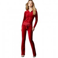Juicy Couture Tracksuits Basic Velour Reds Juicy Couture Tracksuits Basic Velour Reds