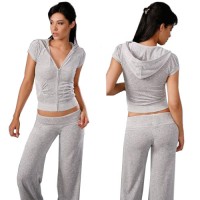 Juicy Couture Short Tracksuits Basic Fold Pockets Short Hoodies Gery Juicy Couture Short Tracksuits Basic Fold Pockets Short Hoodies Gery