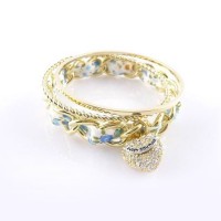 Juicy Couture Jewelry Shiny Heart Blue Ornament Golden Bracelet Juicy Couture Jewelry Shiny Heart Blue Ornament Golden Bracelet