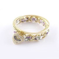 Juicy Couture Jewelry Shiny Heart Purple Flower Golden Bracelet