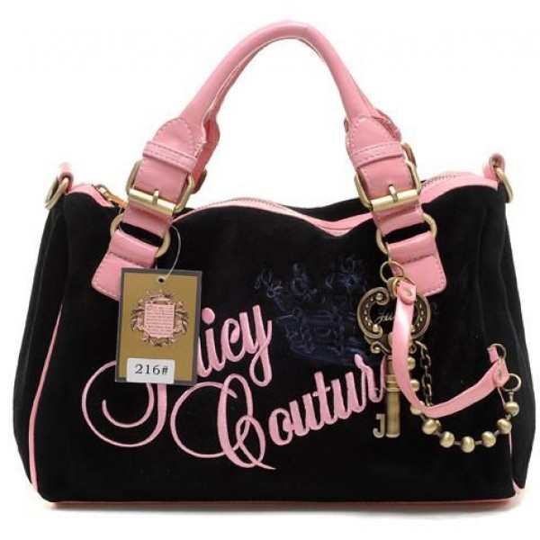 Juicy Couture Handbags Velour Charmed Crown Madge Black