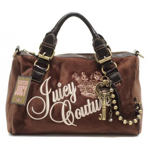 Juicy Couture Handbags Velour Charmed Crown Madge Brown