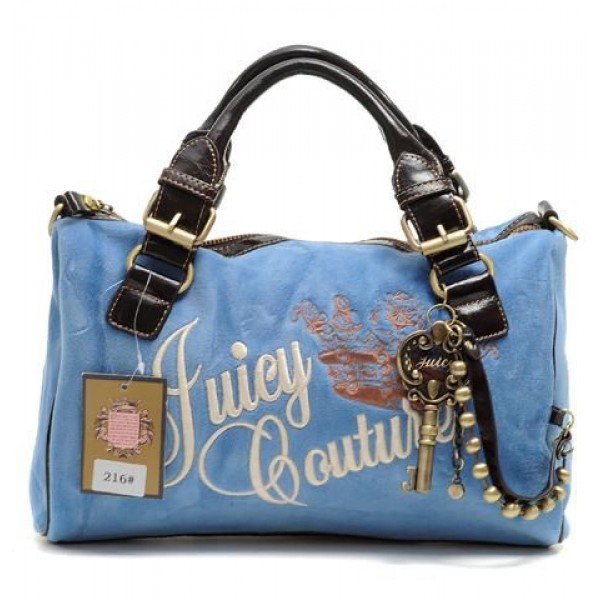 Juicy Couture Handbags Velour Charmed Crown Madge Blue