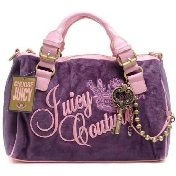 Juicy Couture Handbags Velour Charmed Crown Madge Purple/Pink