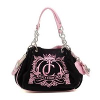 Juicy Couture Handbags Velour Crown Crest Fashion Black/Pink Juicy Couture Handbags Velour Crown Crest Fashion Black/Pink