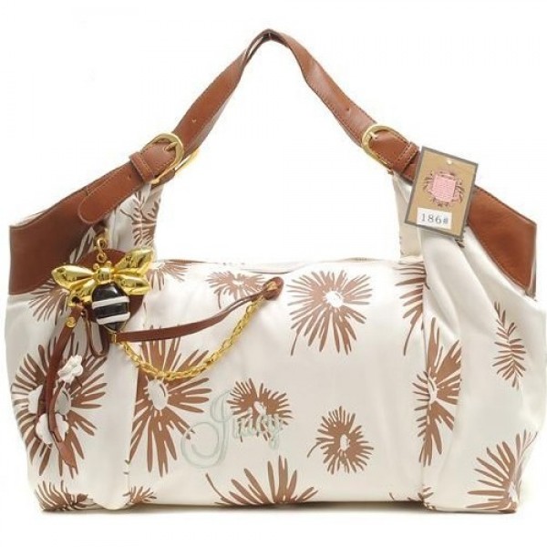 Juicy Couture Handbags Daisy Flowers "Juicy" Signture White