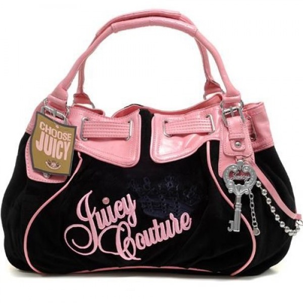 Juicy Couture Handbags Velour Charmed Free Style Black/Pink